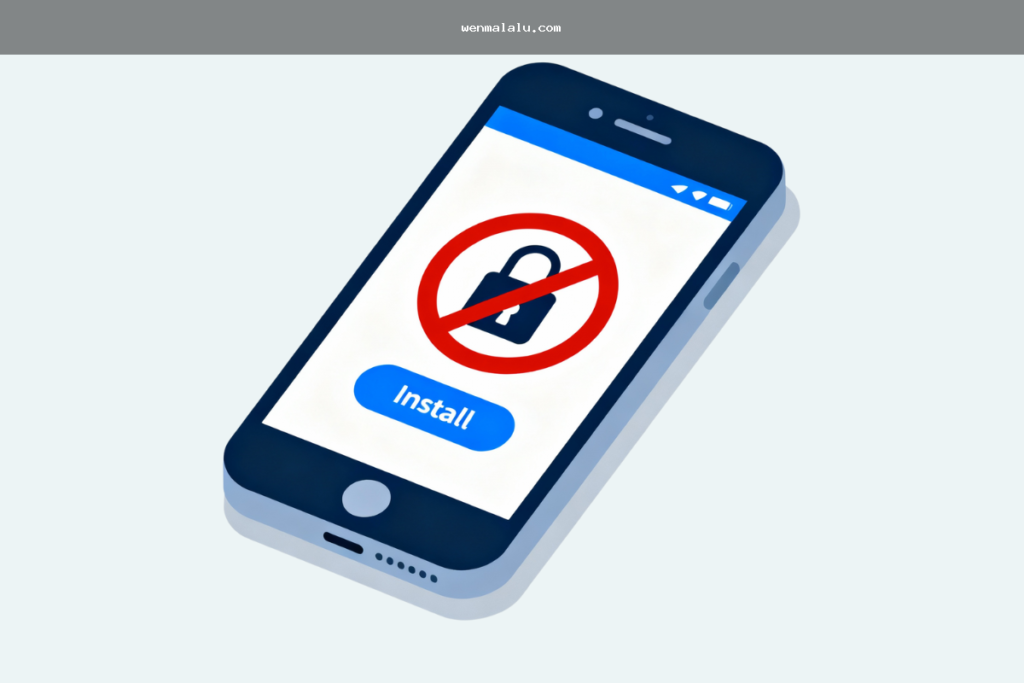 Android security warning screen about permissions and unknown app installation