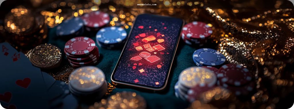 A conceptual image of security verification before using online betting or casino platforms on mobile.