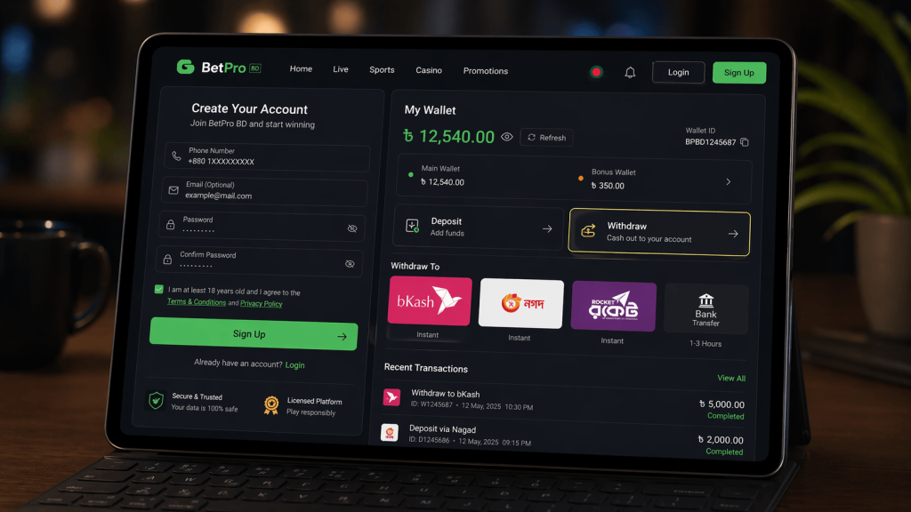 wallet interface with