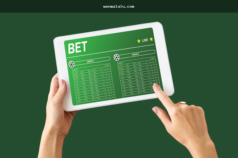 Conceptual image explaining sports betting market, odds, and bet slip